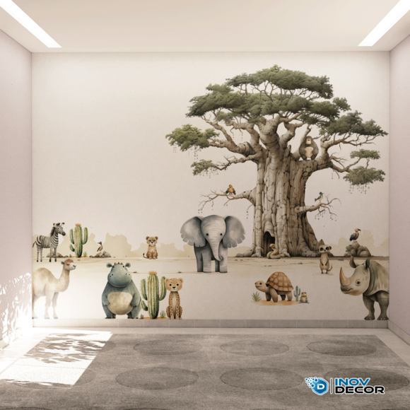 PAPEL DE PAREDE SAFARI AQUARELA - 025