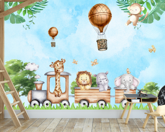 PAPEL DE PAREDE SAFARI AQUARELA – 037