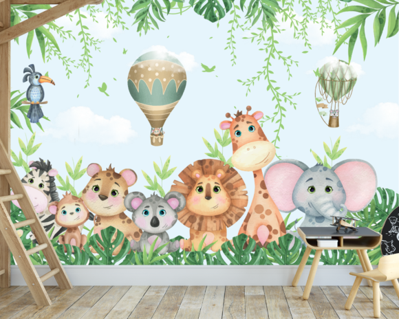 PAPEL DE PAREDE SAFARI AQUARELA – 034