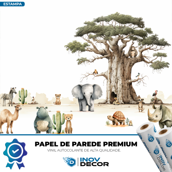 PAPEL DE PAREDE SAFARI AQUARELA - 025 - Imagem 4