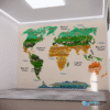 PAPEL DE PAREDE MAPA MUNDI DOS ANIMAIS – 015