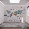 PAPEL DE PAREDE MAPA MUNDI DOS ANIMAIS – 014