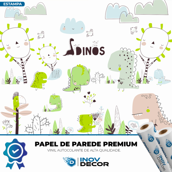 PAPEL DE PAREDE DINOSSAUROS - 015 - Imagem 2