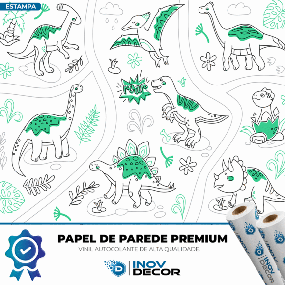 PAPEL DE PAREDE DINOSSAUROS - 017 - Imagem 2