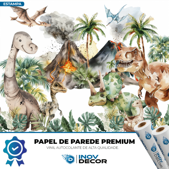 PAPEL DE PAREDE DINOSSAUROS - 028 - Imagem 2