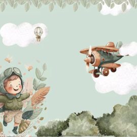 PAPEL DE PAREDE URSINHOS AVIADORES - 012