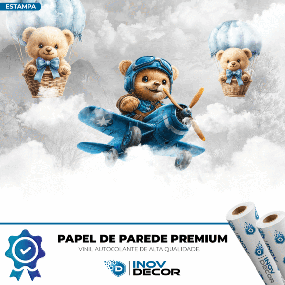 PAPEL DE PAREDE URSINHOS AVIADORES - 001 - Imagem 2
