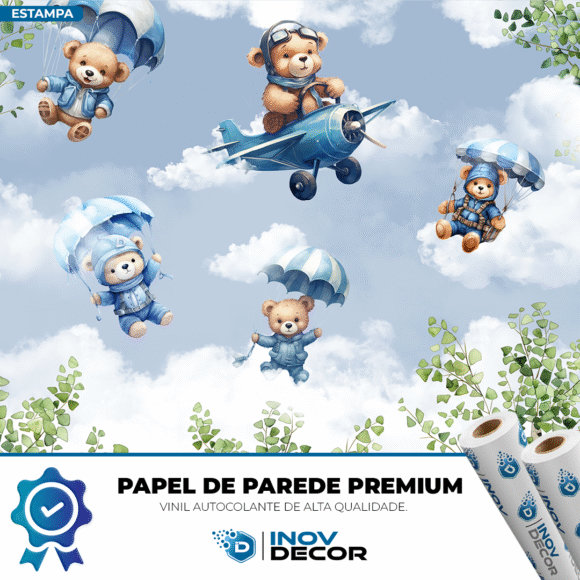 PAPEL DE PAREDE URSINHOS AVIADORES - 004 - Imagem 2