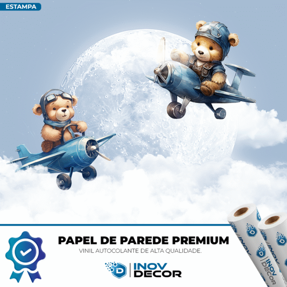 PAPEL DE PAREDE URSINHOS AVIADORES - 006 - Imagem 2