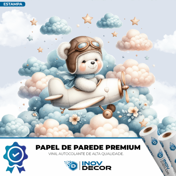 PAPEL DE PAREDE URSINHOS AVIADORES - 008 - Imagem 2