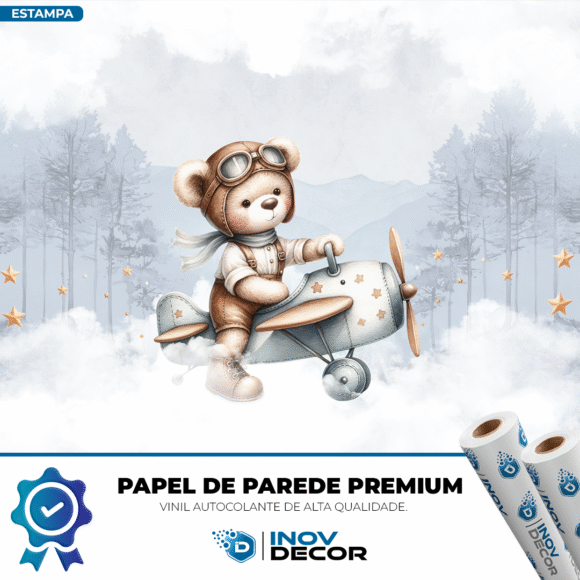 PAPEL DE PAREDE URSINHOS AVIADORES - 010 - Imagem 2